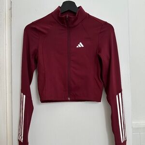Great sport full-zip crop top by Adidas performance red size S